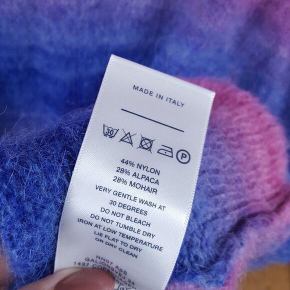 NN07 Sweater Mens XL Blue Pink Stripe Pullover Crew Alpaca Mohair BRADY $250 - Picture 3 of 7